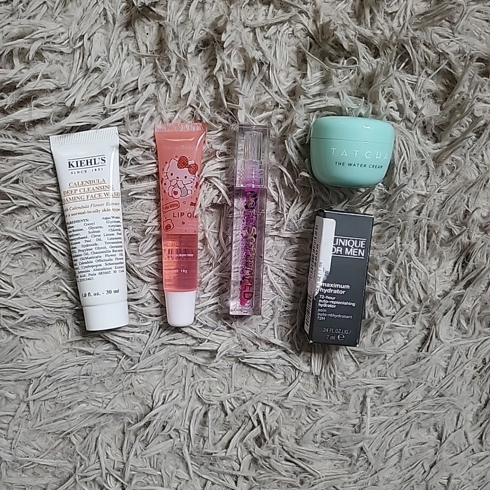 Beauty Bundle Tatcha Kiehls Clinique Lip Oil Plumping Gloss Lips Face Moisturize
